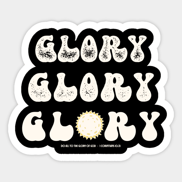 Glory of God Retro 70s Christian Bible Verse Design Sticker by bbreidenbach
